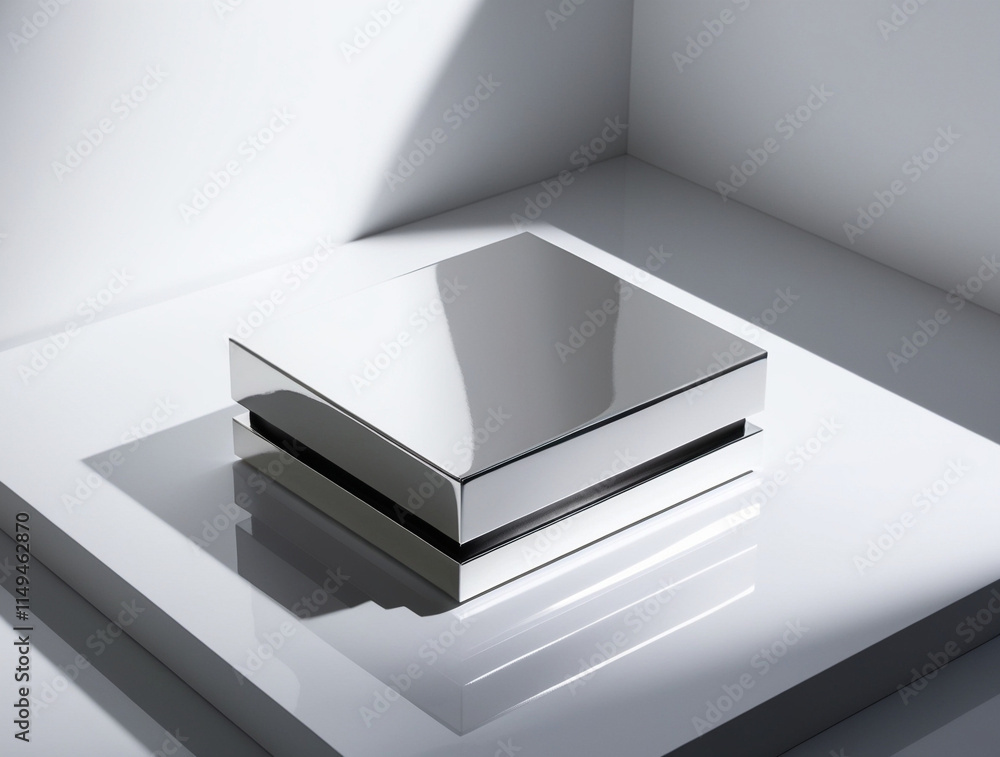 leek Silver Box with Soft Shadows leek Silver Box with Soft Shadows