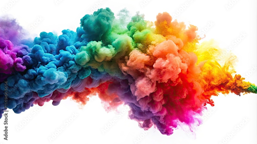 Fototapeta premium Colorful Smoke Bomb Photography: Isolated Night Explosions with Leading Lines