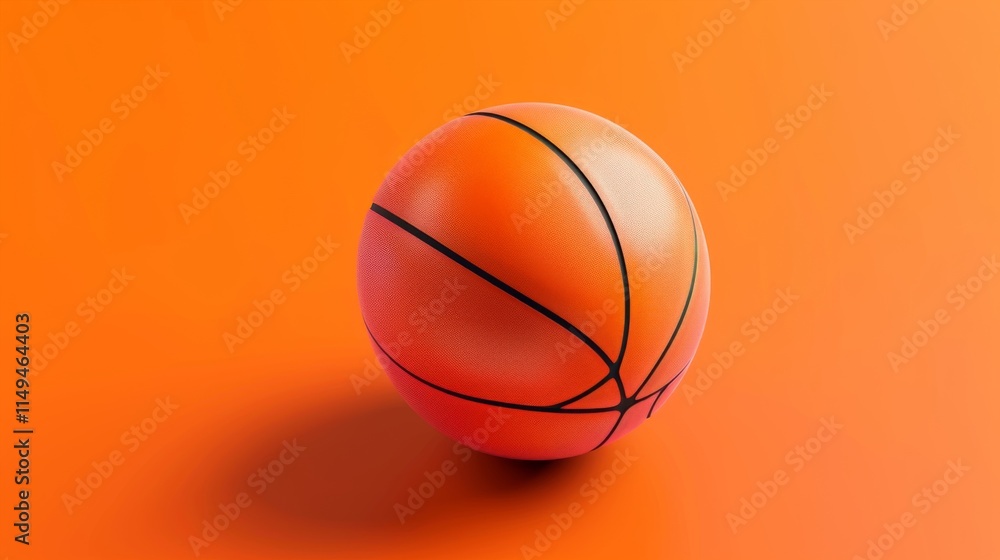 Fototapeta premium Stylish Basketball on Vibrant Orange Background