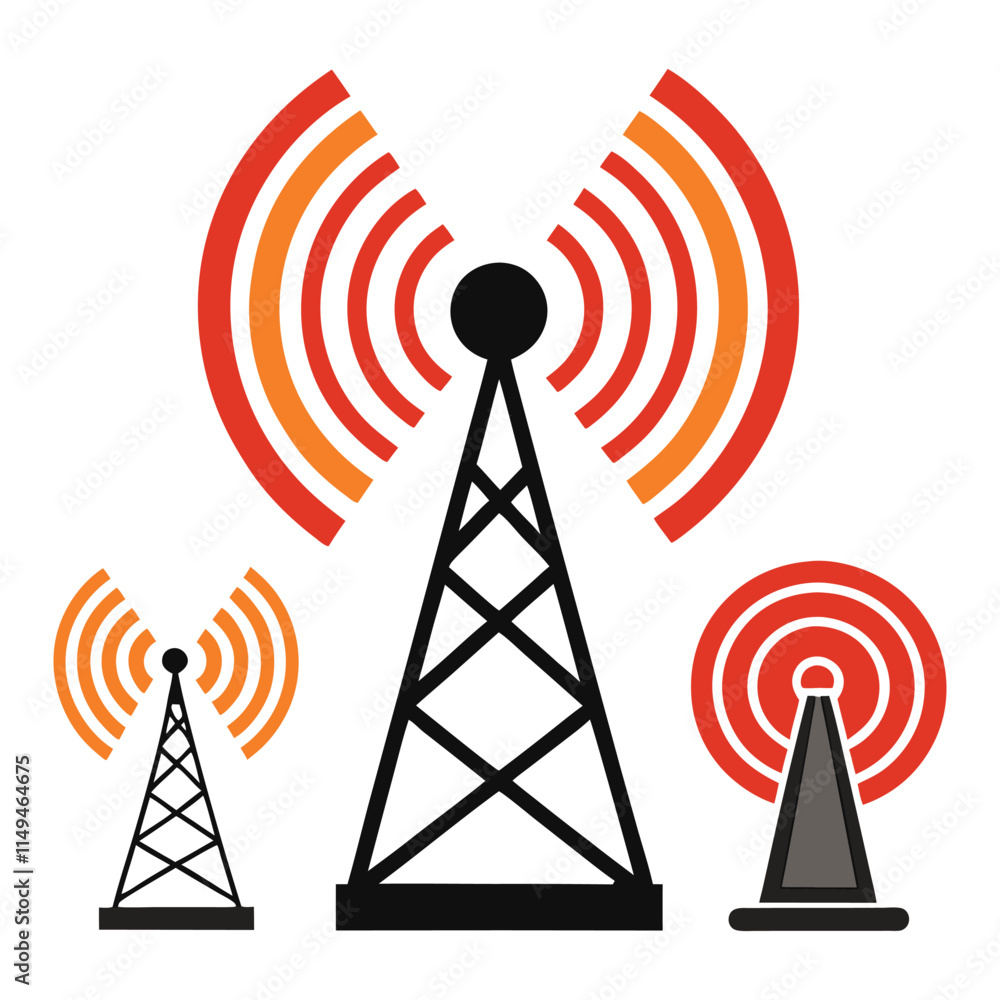 symbols of radio antennas vector available symbols of radio antennas vector available