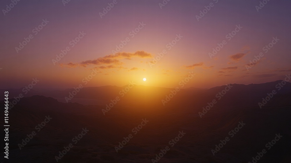Majestic Sunset over Mountain Range Majestic Sunset over Mountain Range