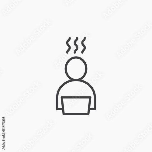 Burnout thin outlined vector icon.