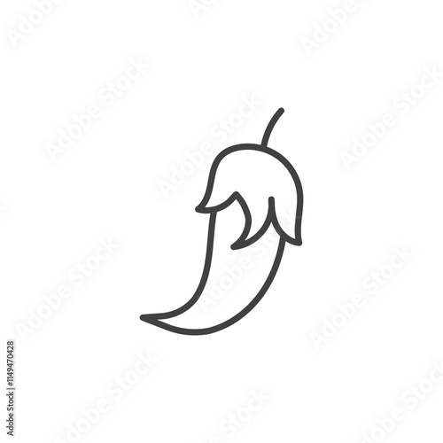 Chili thin outlined vector icon.