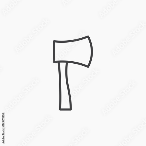 Hatchet thin outlined vector icon.