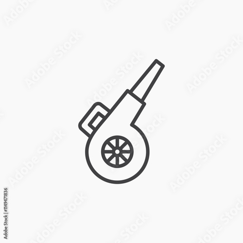 Leaf blower thin outlined vector icon.