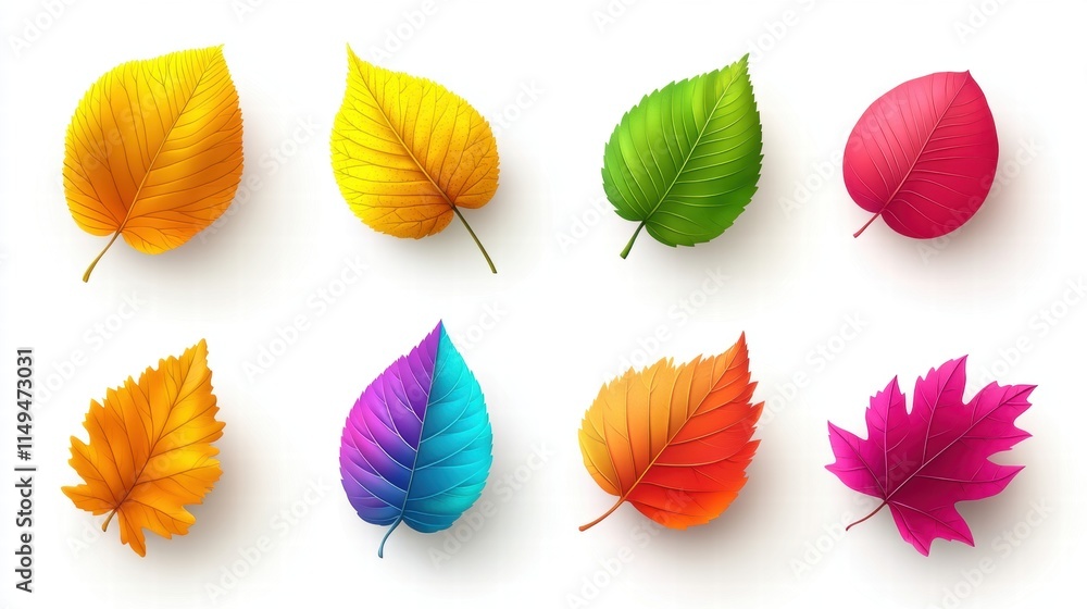 Fototapeta premium Collection of Colorful Autumn Leaves