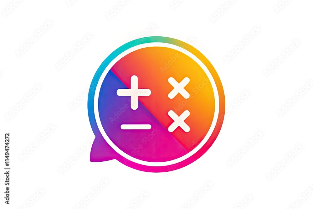 Obraz premium Math Talk Chat Logo: Educational Mathematics Communication Design