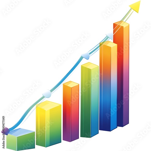 Colorful Bar Graph Shows Exponential Growth Trend Free Download Colorful Bar Graph Shows Exponential Growth Trend - GFXLoad