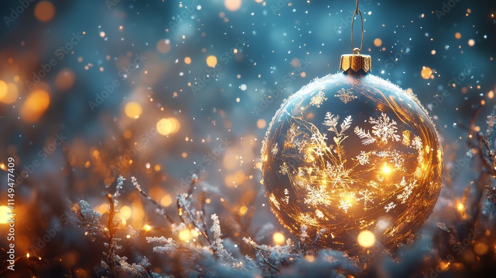 Vibrant golden Christmas ornament Vibrant golden Christmas ornament