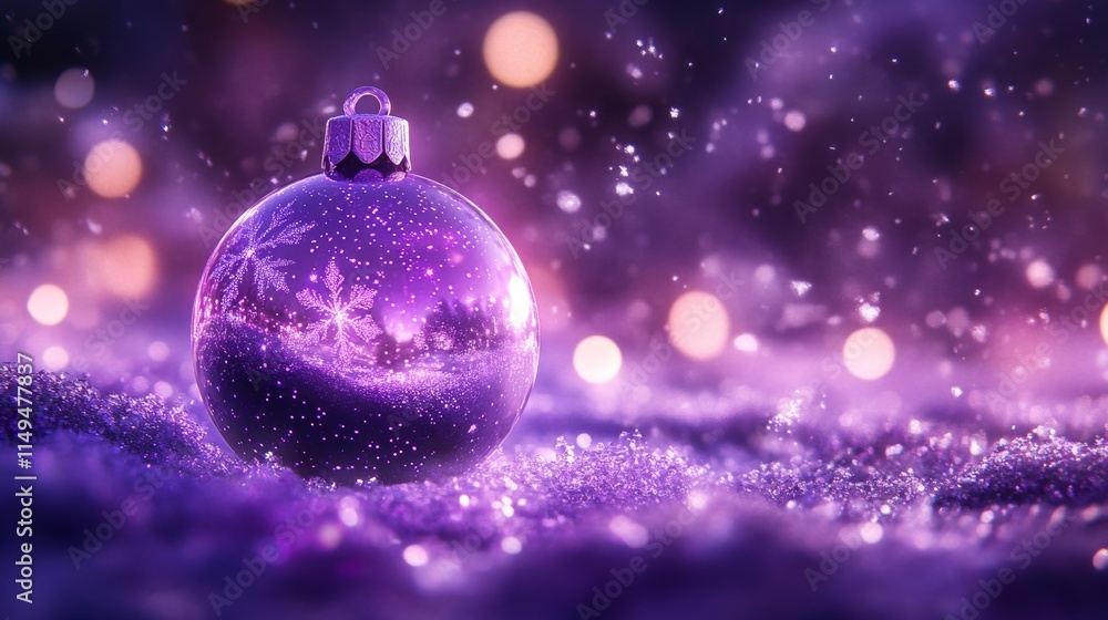 Fototapeta premium Vibrant purple Christmas ornament