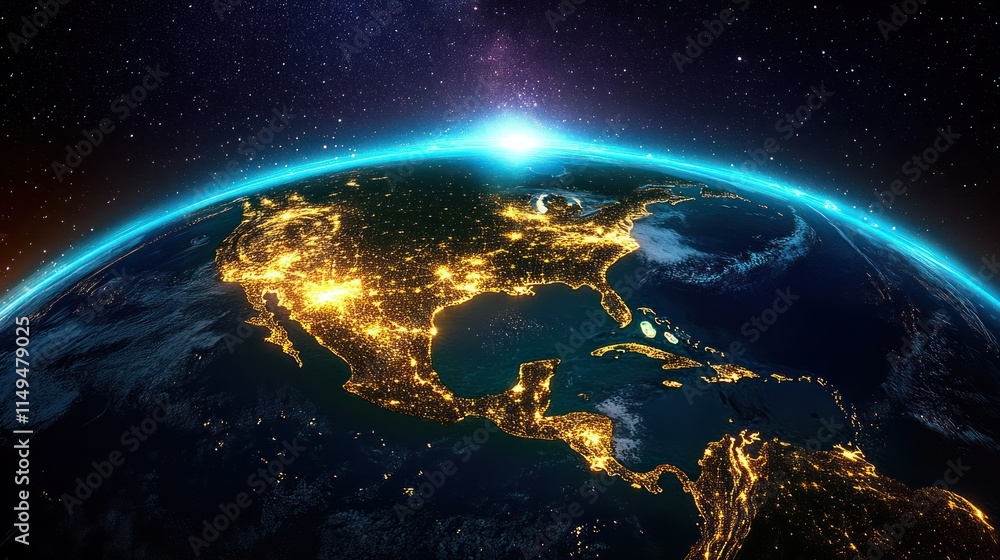 Fototapeta premium North American Landscapes Under a Starry Night Sky