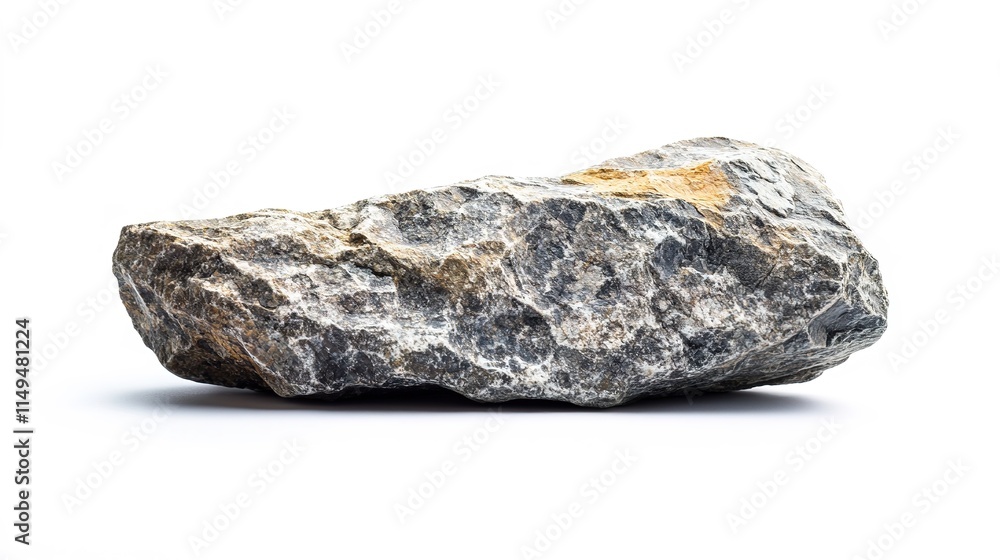 Fototapeta premium mountain lake rock isolated on white background with intricate details showing texture and natural beauty positioned