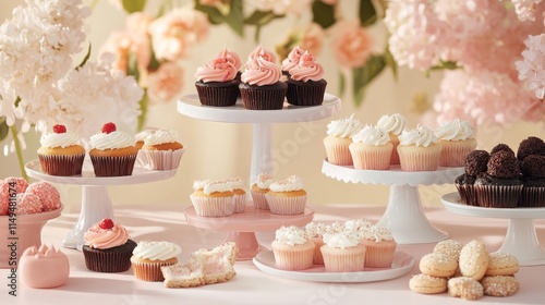 Wallpaper Mural Cheerful Display of Cupcakes and Pastries on Table Torontodigital.ca