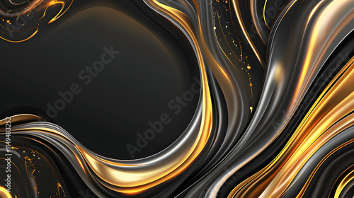 Modern Gold and Black Abstract AI generated