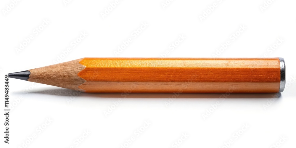 Obraz premium Sharpened Pencil, White Background, Stationery, Office Supplies, School Supplies, Writing Utensil, Graphite Pencil, Drawing Pencil, Close-up, High Resolution, Product Photography