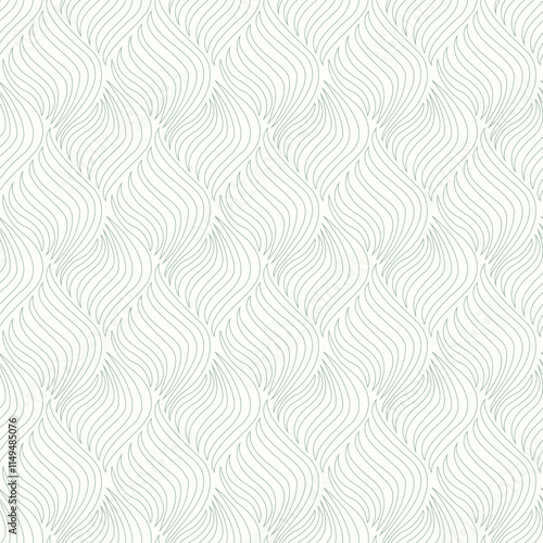 abstract green continuous line seamless pttern on white background vector wallpaper quilt template