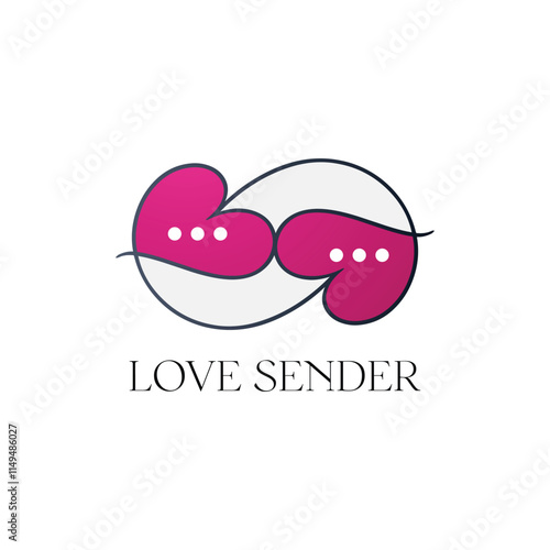 love sender Messaging chat logo design For couple