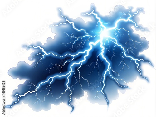 Illustration Of Lightning In Cartoon Style Isolated On A White Background