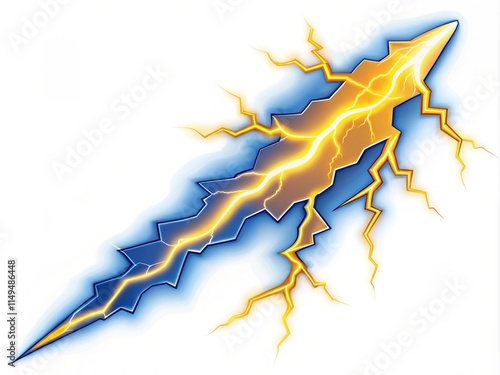Illustration Of Lightning In Cartoon Style Isolated On A White Background