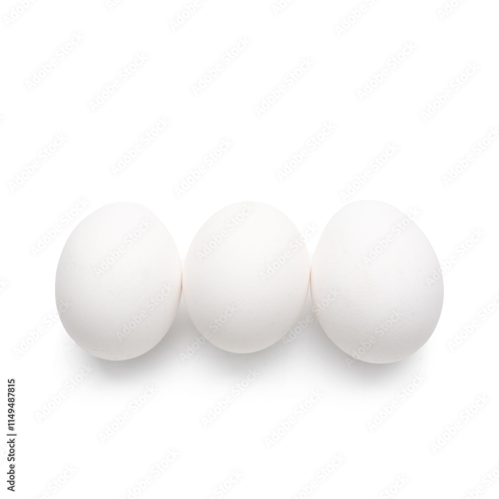 Fresh chicken eggs isolated on white background Fresh chicken eggs isolated on white background