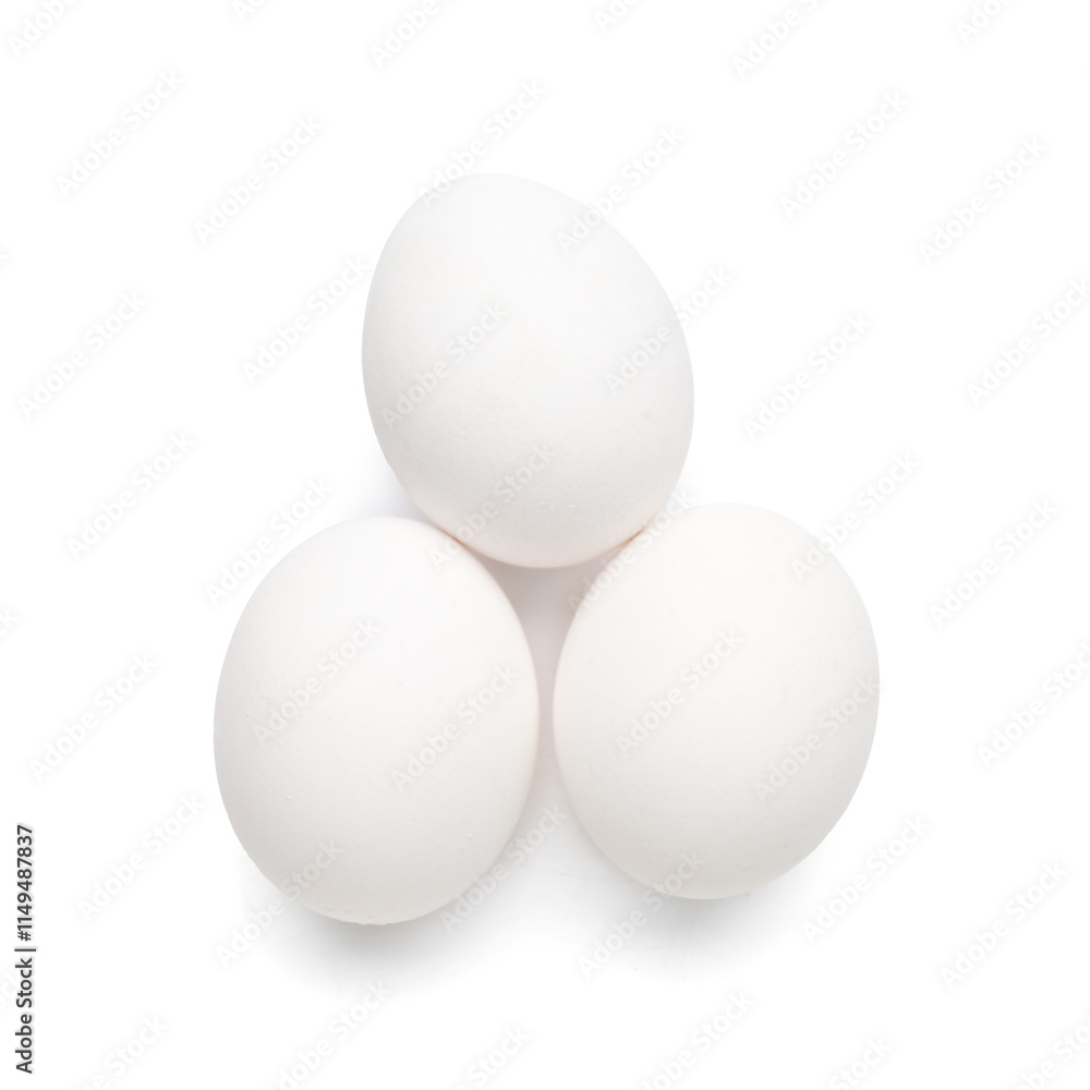 Fresh chicken eggs isolated on white background Fresh chicken eggs isolated on white background