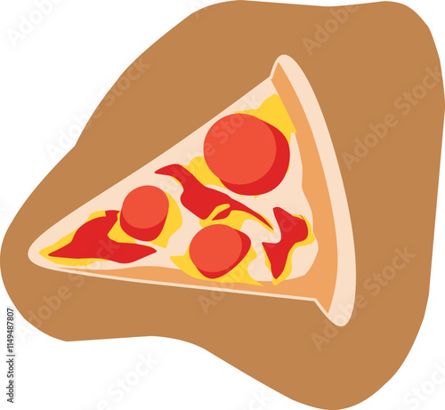 vector illustration of one slice of pizza