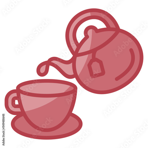 Teapot Cup Icon Element For Design