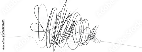 Random chaotic lines. random chaotic pen doodle strokes art, Coal line sketch, Seamless vector of scribble patterns. Ink pen scrawls. Hand drawing insane tangled scribble clew.eps
