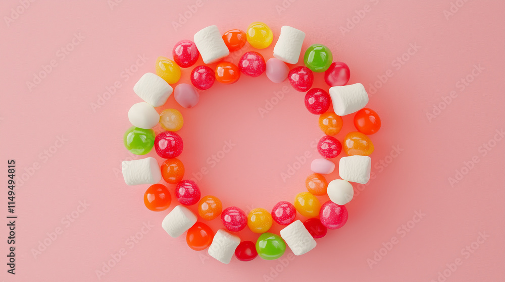 Pop Cute Marshmallows and Candy Background Pop Cute Marshmallows and Candy Background