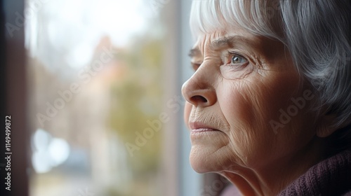 Reflective Portrait of an Elderly Person with Emotions