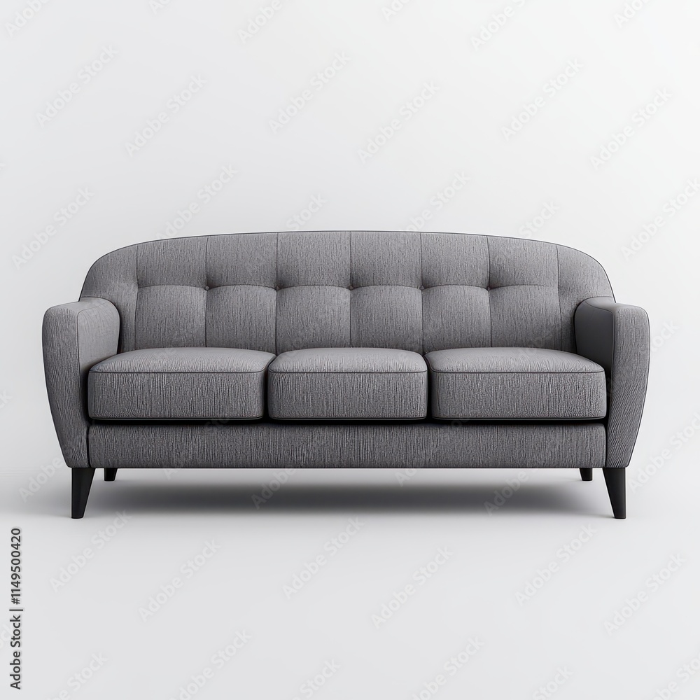 Naklejka premium Modern Grey Sofa with Simple Design for Stylish Living Rooms