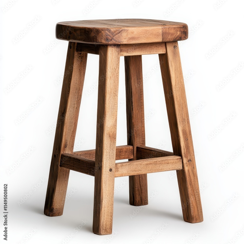 Wooden Bar Stool with Simple Design and Natural Finish Wooden Bar Stool with Simple Design and Natural Finish