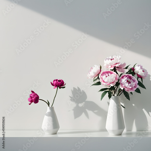 Wallpaper Mural white vase with flowers Torontodigital.ca