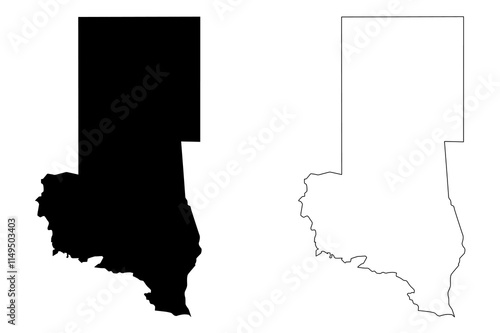 North Darfur state (Republic of the Sudan, North Sudan) map vector illustration, scribble sketch North Darfur map