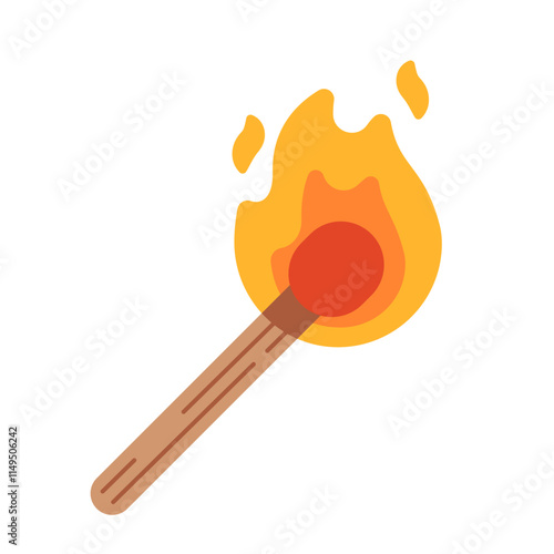 Matches, lighted match and burning match.