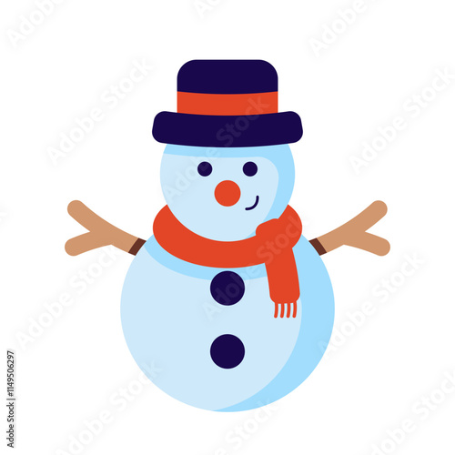 snowman with hat and scarf
