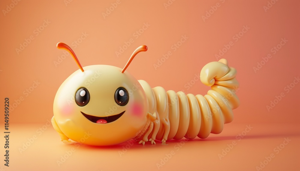 Obraz premium Cute Cartoon Centipede