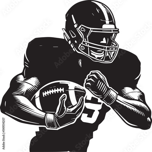 Vector illustration of an American football player