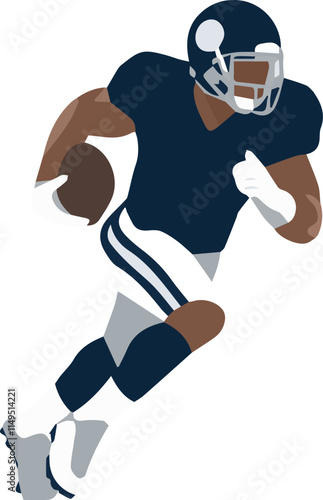 Vector illustration of an American football player