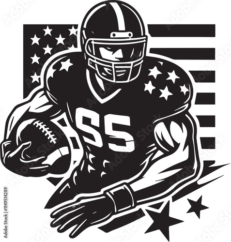 Vector illustration of an American football player
