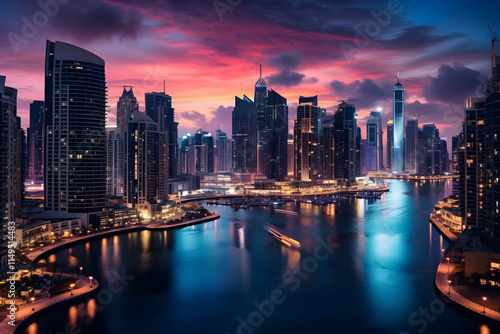 Wallpaper Mural Twilight Inception: A timeless Symphony of an Urban Metropolis Bathed In the Glow of Dusk Torontodigital.ca