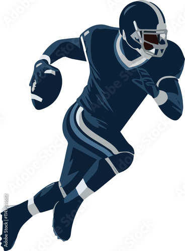 Vector illustration of an American football player