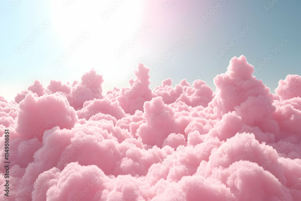 Pink Cloudscape 3D Render Pink Cloudscape 3D Render