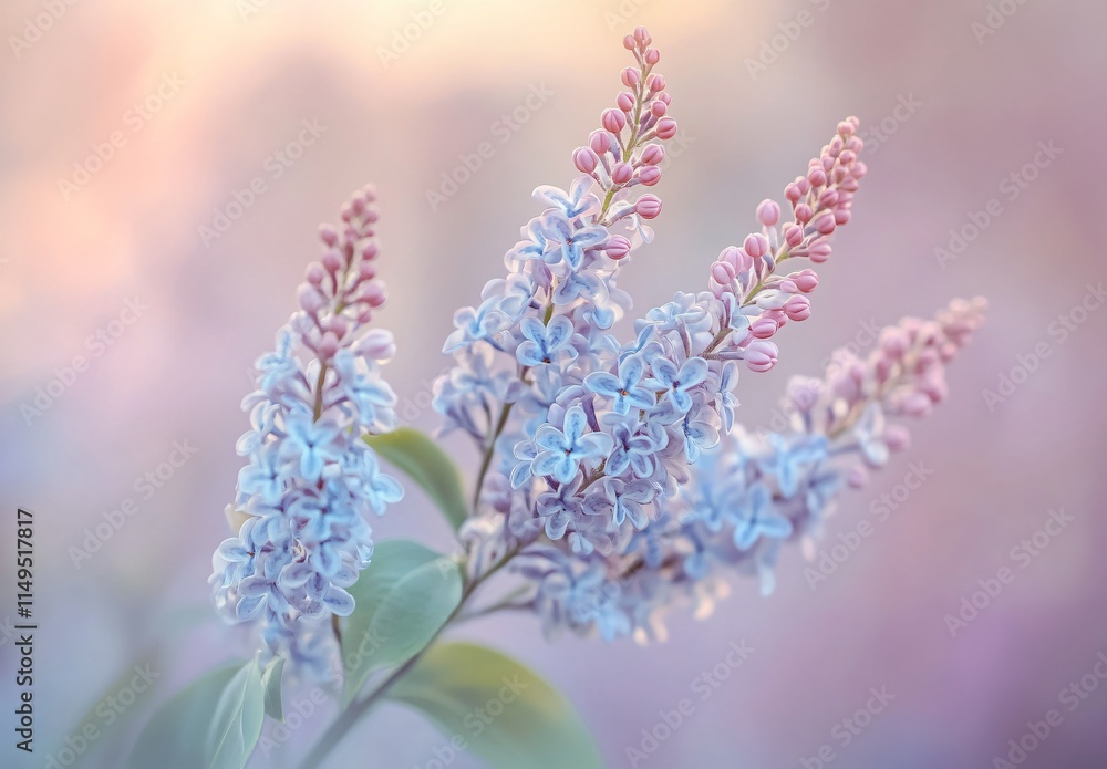 Fototapeta premium Pastel Lilac Blossoms Spring Floral Macro Photography