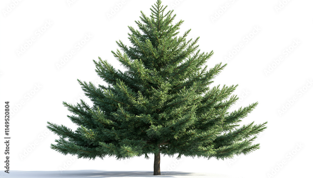 Fototapeta premium Evergreen Tree Isolated on White Background