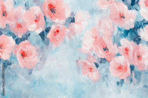 Abstract oil painting flowers wallpaper, art oil painting background