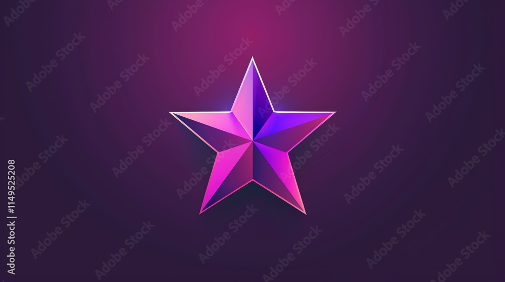 Fototapeta premium A single, large, shiny purple star with a slight blue tint.