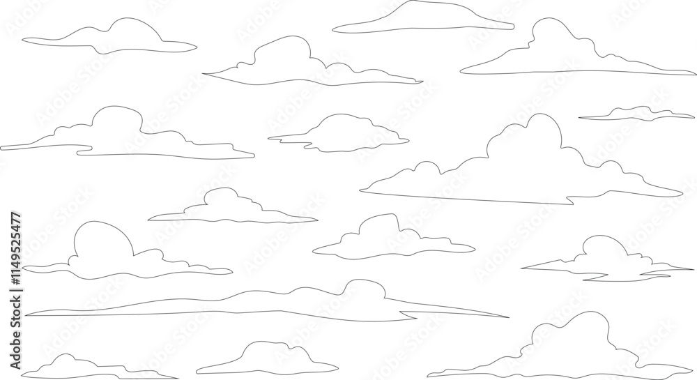 silhouettes of clouds vector sets for graphic background silhouettes of clouds vector sets for graphic background
