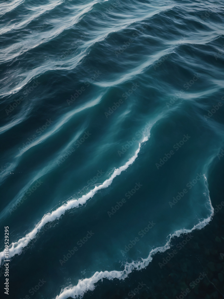 The sea’s surface dances with waves, a deep and mysterious blue. The sea’s surface dances with waves, a deep and mysterious blue.