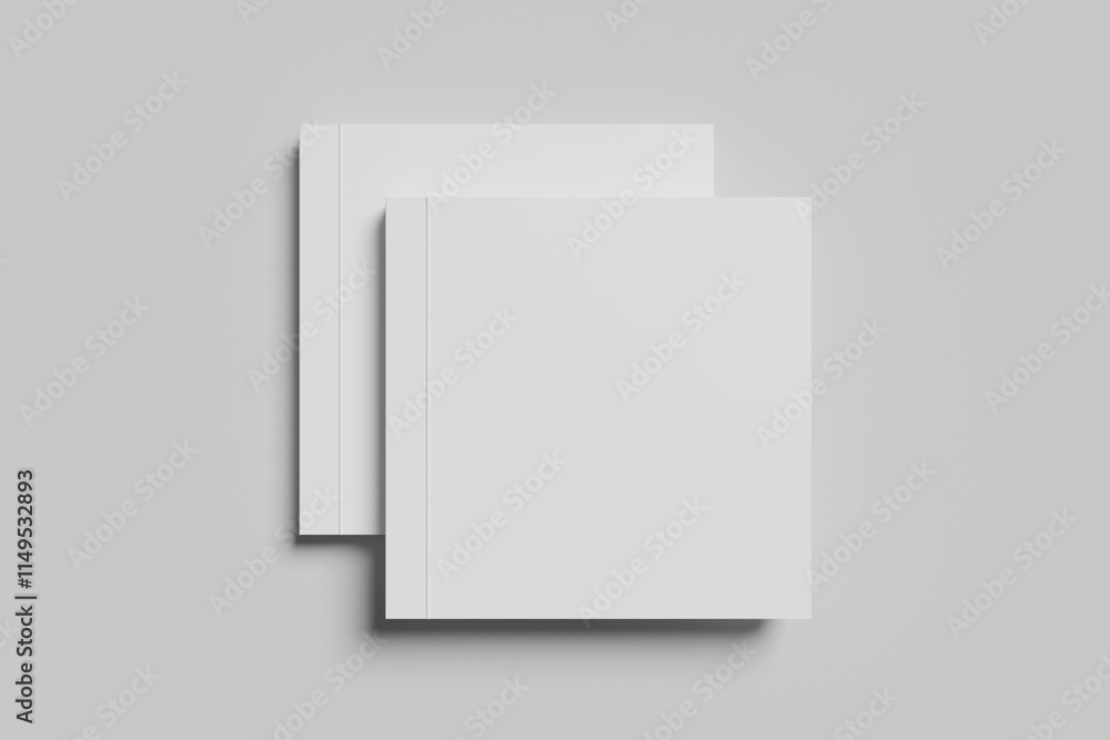 Blank square magazine mockup - 3D ilustration Blank square magazine mockup - 3D ilustration